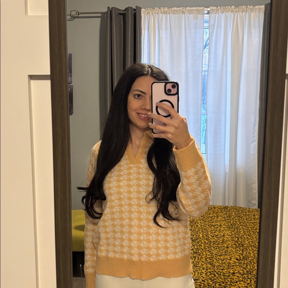 Shein Checkered Sweater🧡 - Picture 5 of 6